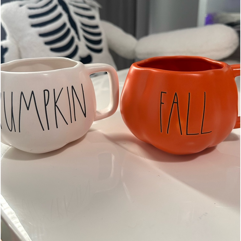 Set of two Rae Dunn pumpkin & fall mugs